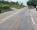 Motocicletas envolvidas em colis&atilde;o traseira na MG-050, em Ita&uacute;na, Minas Gerais.