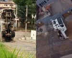 Caminh&atilde;o tomba e fica 'de p&eacute;' ap&oacute;s n&atilde;o conseguir subir morro em Par&aacute; de Minas