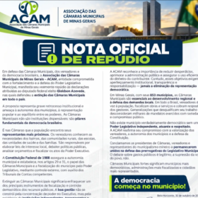 Vereadores cobram posicionamento da ABRACAM após declarações de Gleidson Azevedo; ACAM divulga nota de repúdio