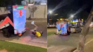 Homem cai de carretinha durante carreata em Nova Serrana
