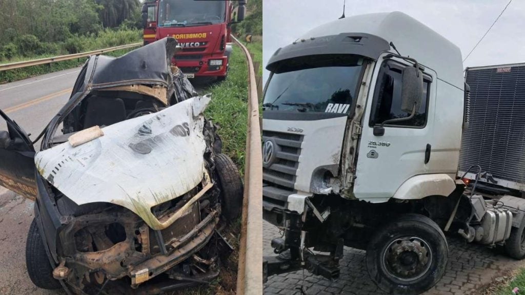 Homem morre ap&oacute;s caminhonete bater de frente com carreta na MG-050, em Formiga