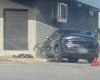 Idoso fica ferido após carro bater em parede de comércio no Niterói, em Divinópolis