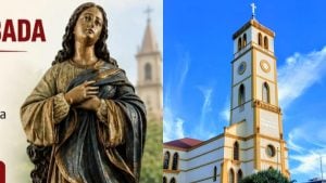 Imagem de Nossa Senhora da Concei&ccedil;&atilde;o &eacute; furtada em jardim de igreja de Divin&oacute;polis