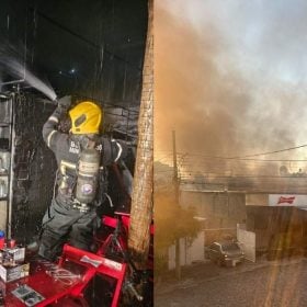 Inc&ecirc;ndio atinge bar no bairro Interlagos, em Divin&oacute;polis