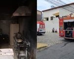 Inc&ecirc;ndio em padaria deixa funcion&aacute;ria ferida no Centro de Divin&oacute;polis