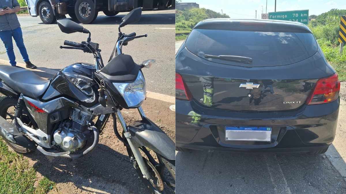 Motociclista fica ferido após bater na traseira de carro na MG-050, em Divinópolis