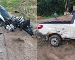 Motociclista fica gravemente ferido ap&oacute;s batida com caminhonete na BR-494, em Divin&oacute;polis
