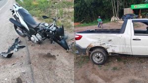 Motociclista fica gravemente ferido após batida com caminhonete na BR-494, em Divinópolis