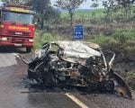Motorista e passageiro morrem carbonizados ap&oacute;s batida de frente na BR-354