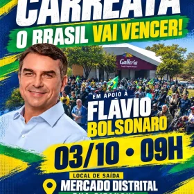 Movimentos de direita se mobilizam para carreata em apoio a Fl&aacute;vio Bolsonaro neste s&aacute;bado em Divin&oacute;polis