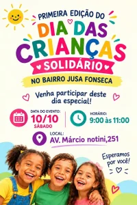 Duas volunt&aacute;rias unem for&ccedil;as para realizar a 1&ordf; Festa da Crian&ccedil;a Solid&aacute;ria em Divin&oacute;polis