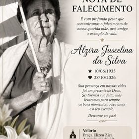 Nota de Falecimento: Comunidade lamenta a perda de Alzira Juscelina da Silva