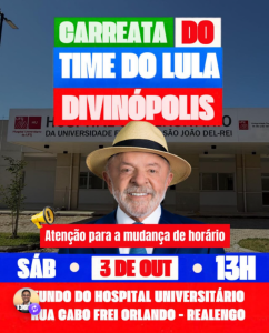 PT Divinópolis muda horário de carreata do Time do Lula
