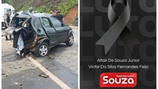 Dois funcion&aacute;rios de supermercado morrem em acidente na rodovia MG-120, em Minas Gerais