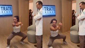 Scheila Carvalho realiza teste de resistência do joelho durante consulta médica e compartilha vídeo nas redes sociais