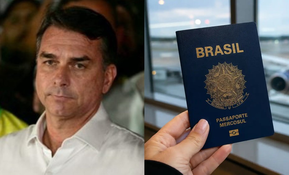 Senador Flávio Bolsonaro durante manifestação pública